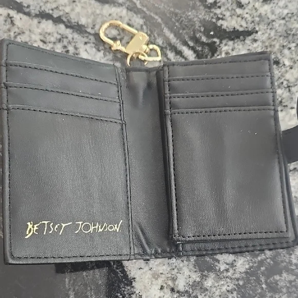 🚫Sold🚫Betsey Johnson Black Wallet with Gold Accents - Picture 2 of 5